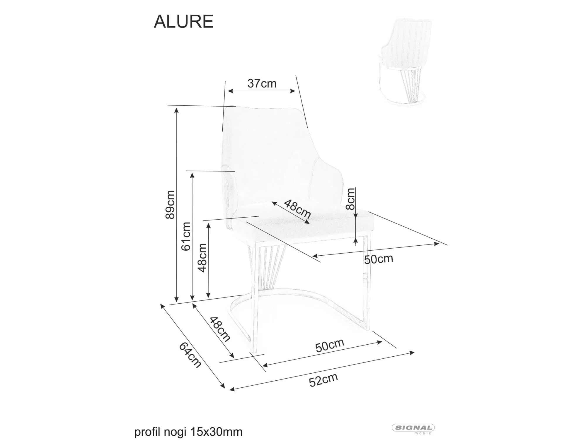 Стул SIGNAL ALURE Velvet Bluvel 28 бежевый/золотой