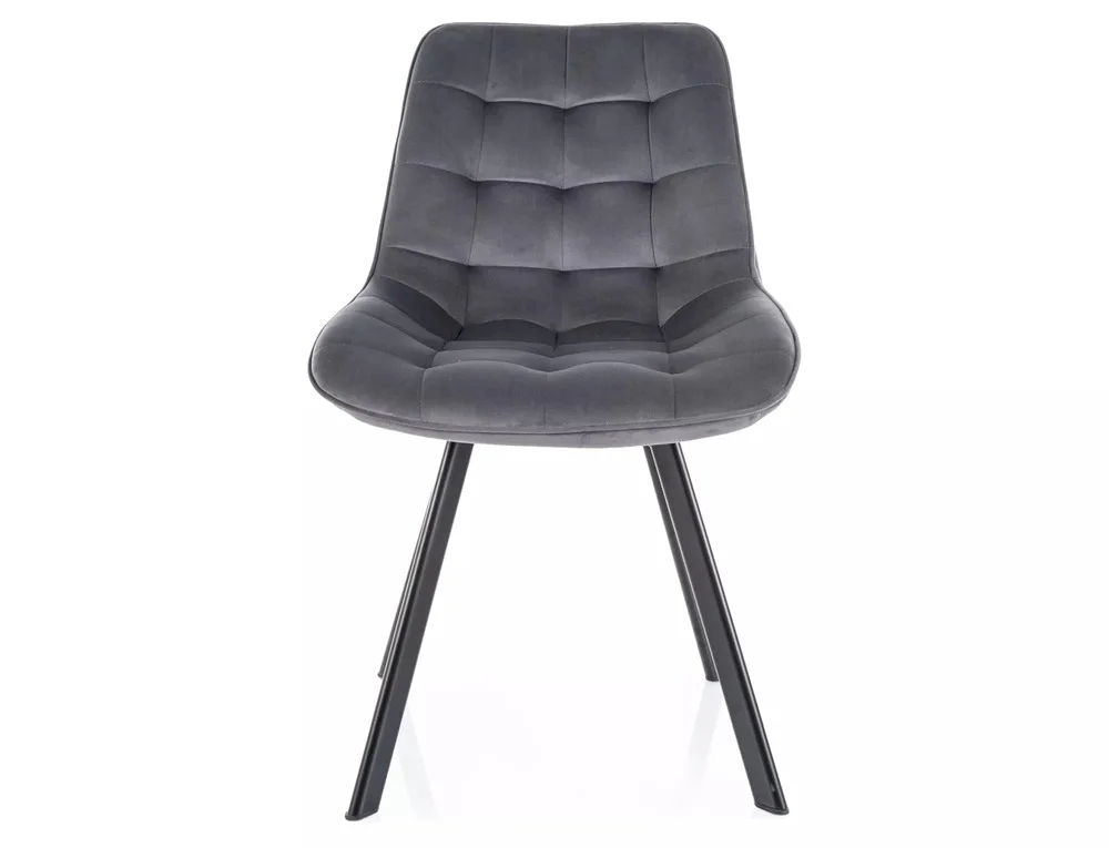 Стул SIGNAL MONTI Velvet Bluvel 14 серый/черный, поворотный