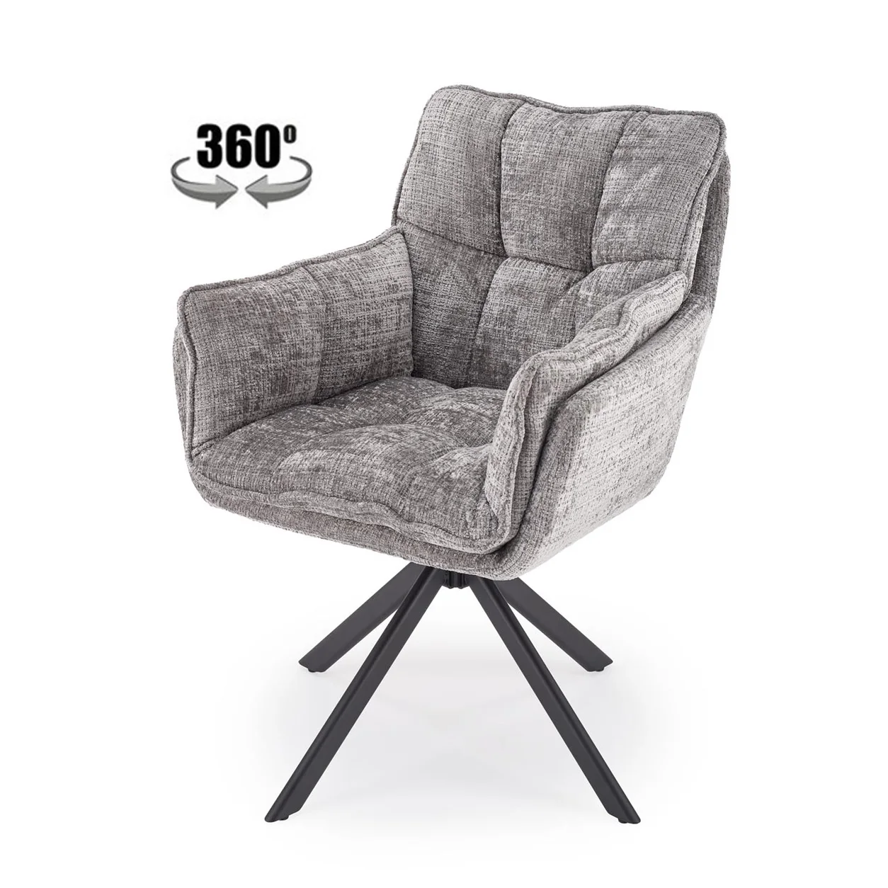 Стул HALMAR K597 серый/черный, поворотный