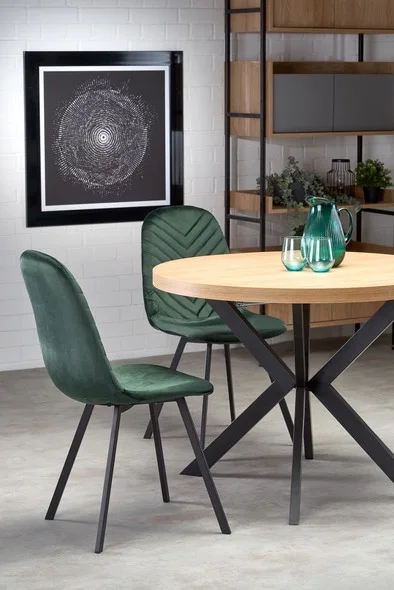 Стол обеденный HALMAR PERONI дуб золотой/черный 100-250/100